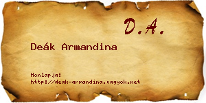 Deák Armandina névjegykártya